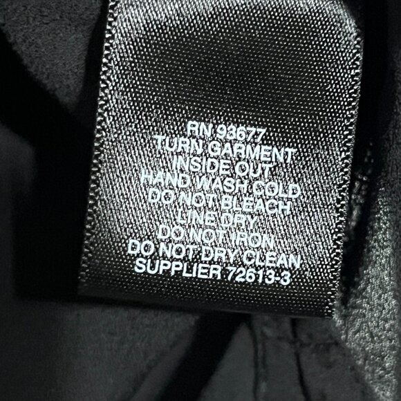 Liz Claiborne Womens Ruffle Blouse L Black Dark Floral Romantic Corporate Goth - Picture 7 of 8